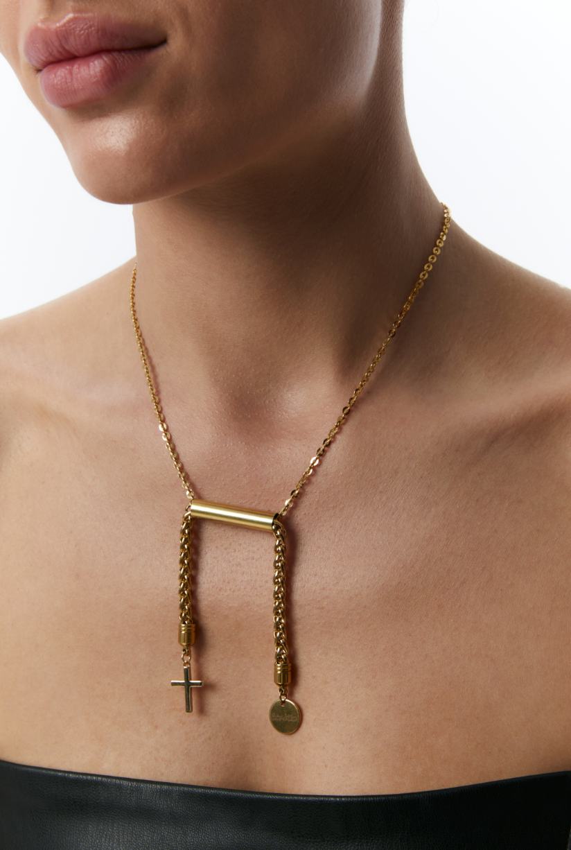 "LIBRA" NECKLACE WITH CROSS - фото 7