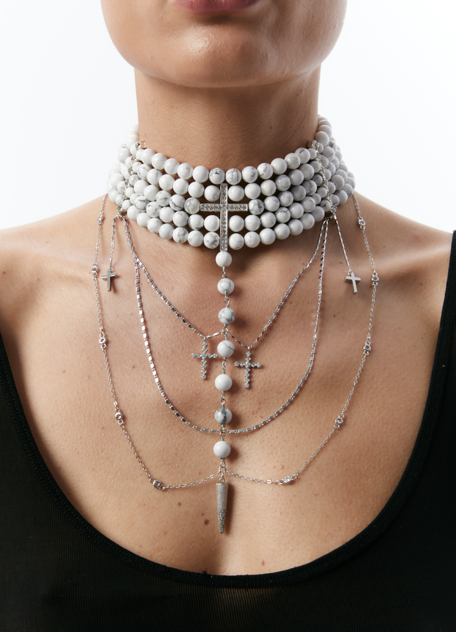 “INNOCENT” NECKLACE MARBLE WITH SILVER - фото 3