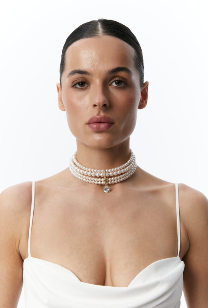 "PARIS" CERAMIC BEADS CHOKER WITH DROP PENDANT - фото 5