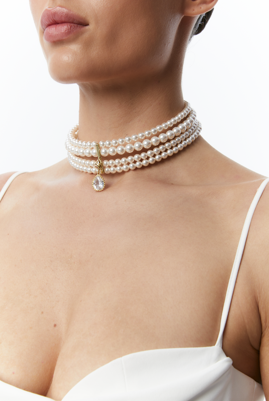 "PARIS" CERAMIC BEADS CHOKER WITH DROP PENDANT - фото 6