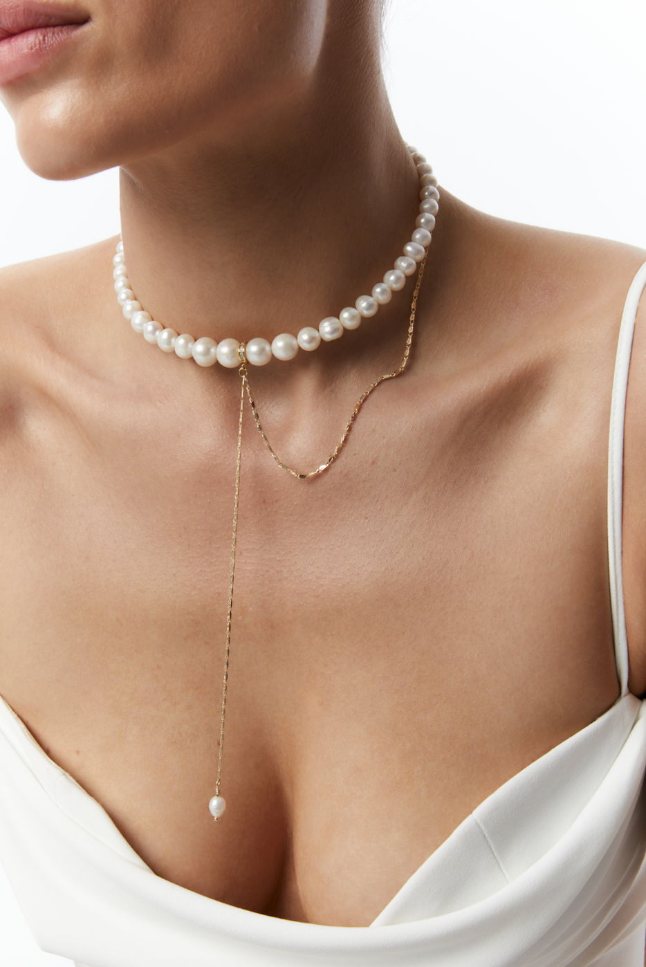 PEARLS CHOKER WITH CHAIN - фото 4
