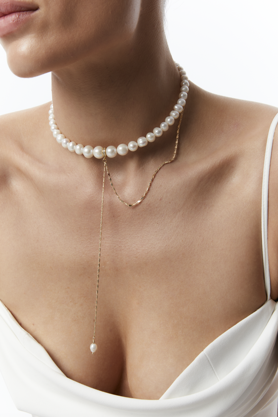 PEARLS CHOKER WITH CHAIN - фото 4