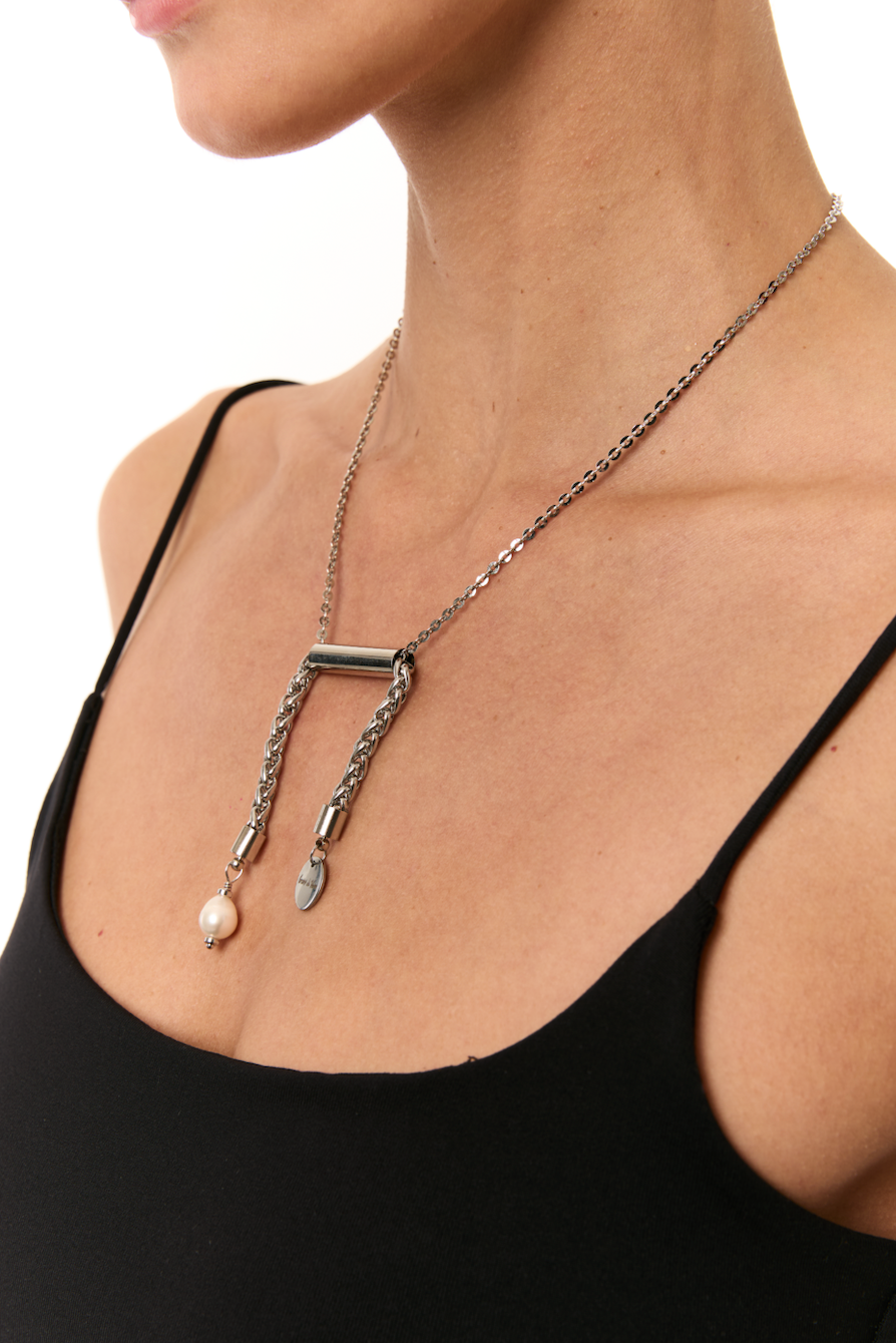 "LIBRA" NECKLACE WITH PEARL - фото 8