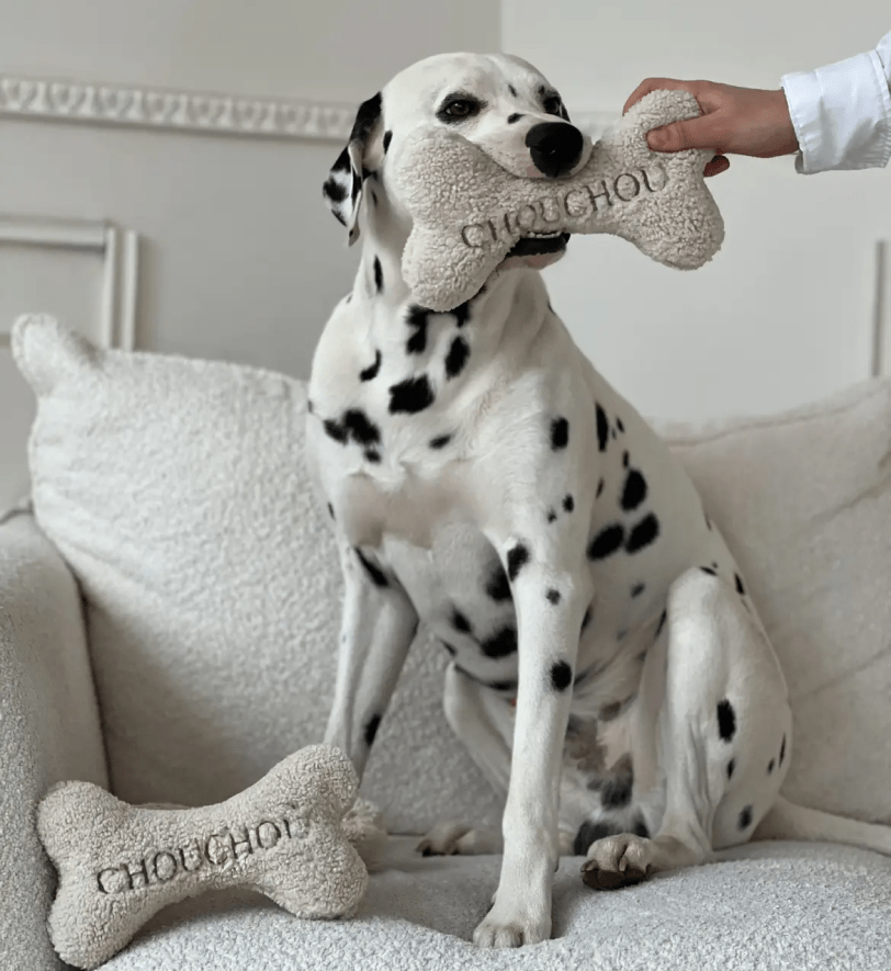 Іграшка CHOUCHOU м'яка для собак Кісточка "Teddy Collection" молочний