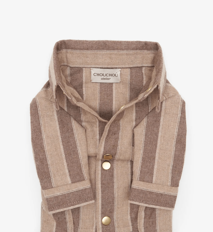 Сорочка CHOUCHOU у полоску для собак бежева