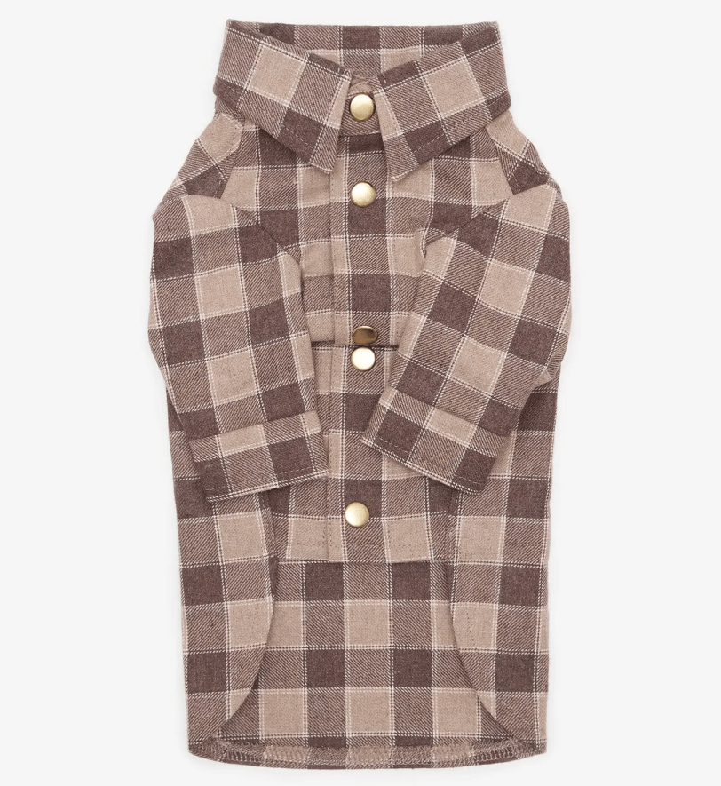 Сорочка CHOUCHOU картата для собак коричнева