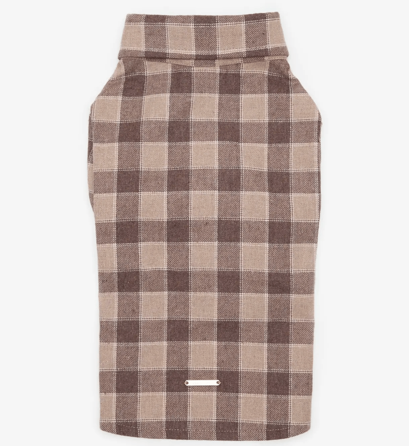 Сорочка CHOUCHOU картата для собак коричнева