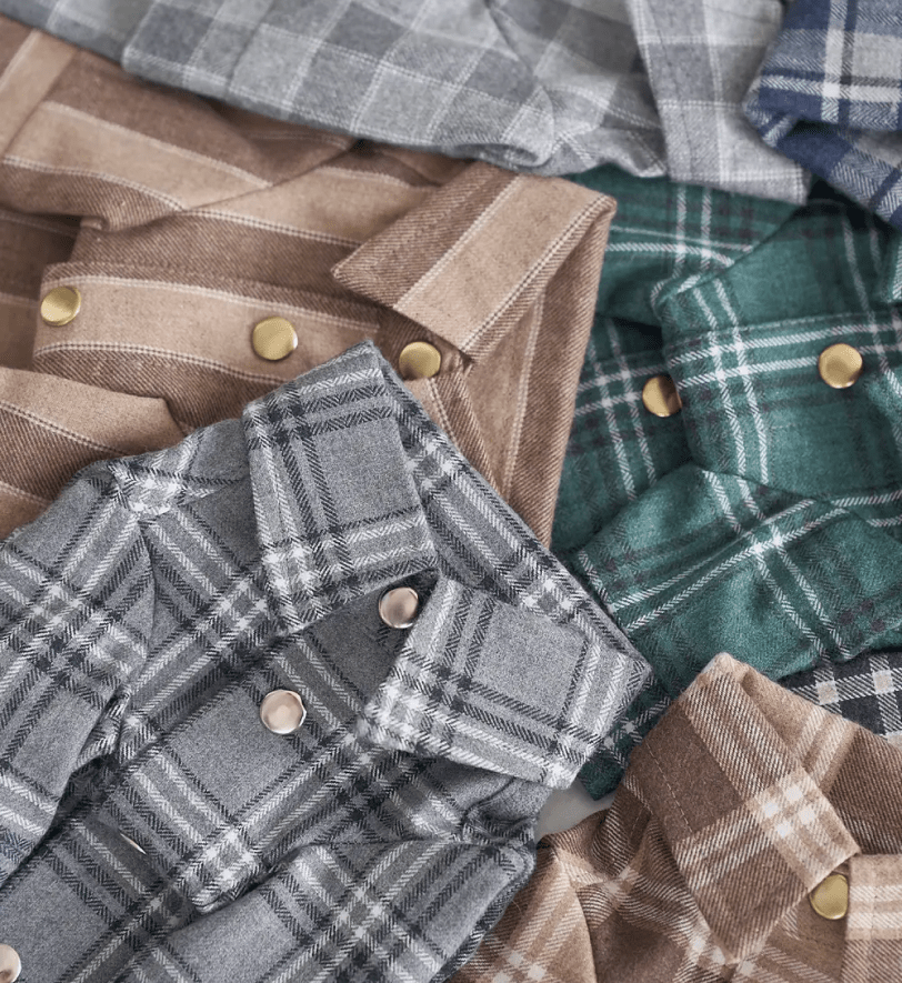 Сорочка CHOUCHOU картата для собак коричнева