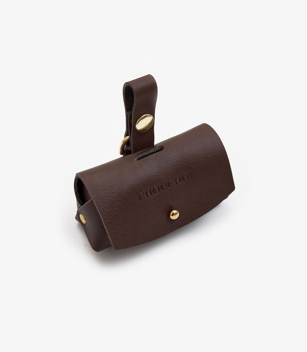 Leather dog dispenser bag "Classy" 
