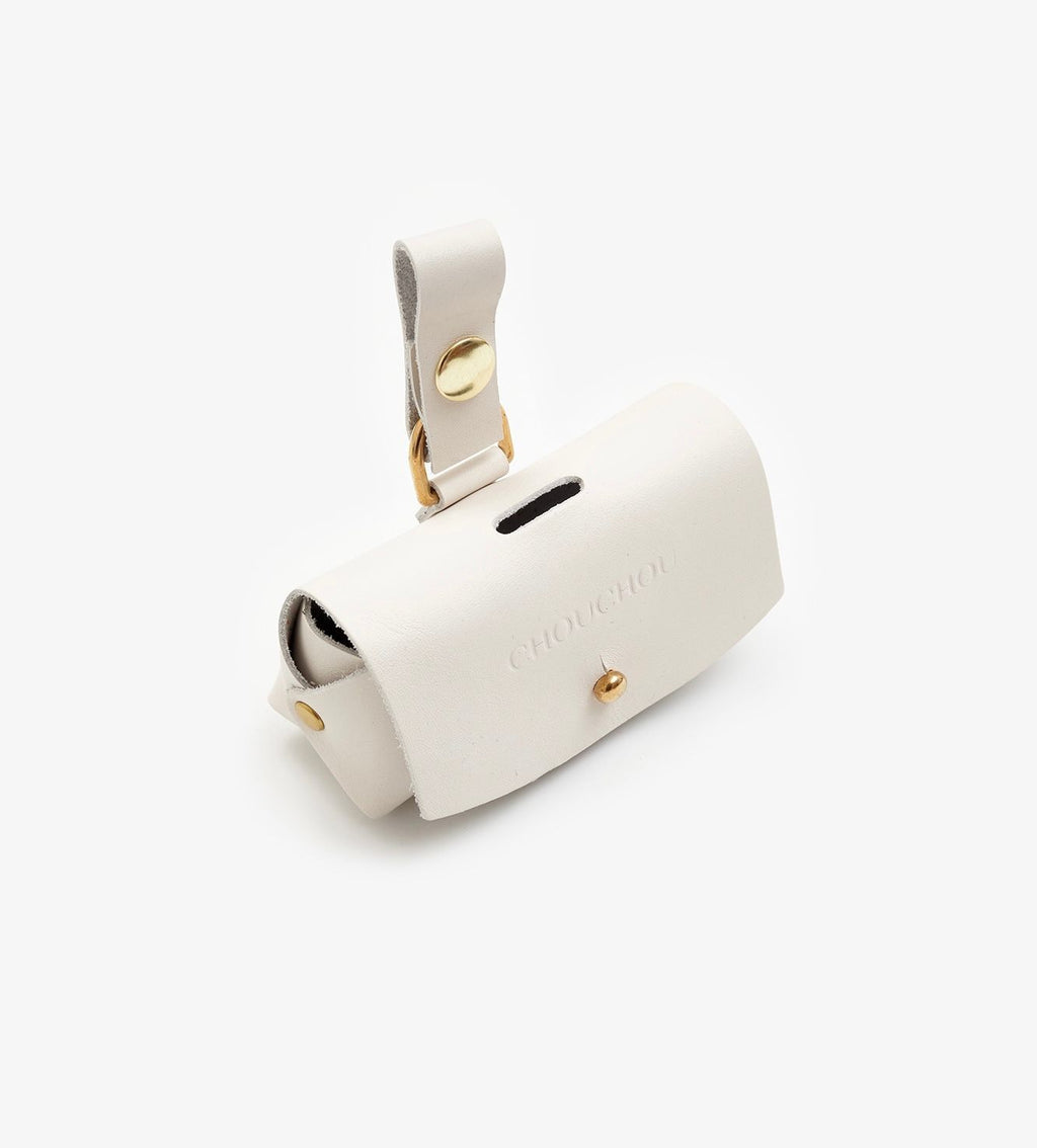 Leather dog dispenser bag "Classy" 