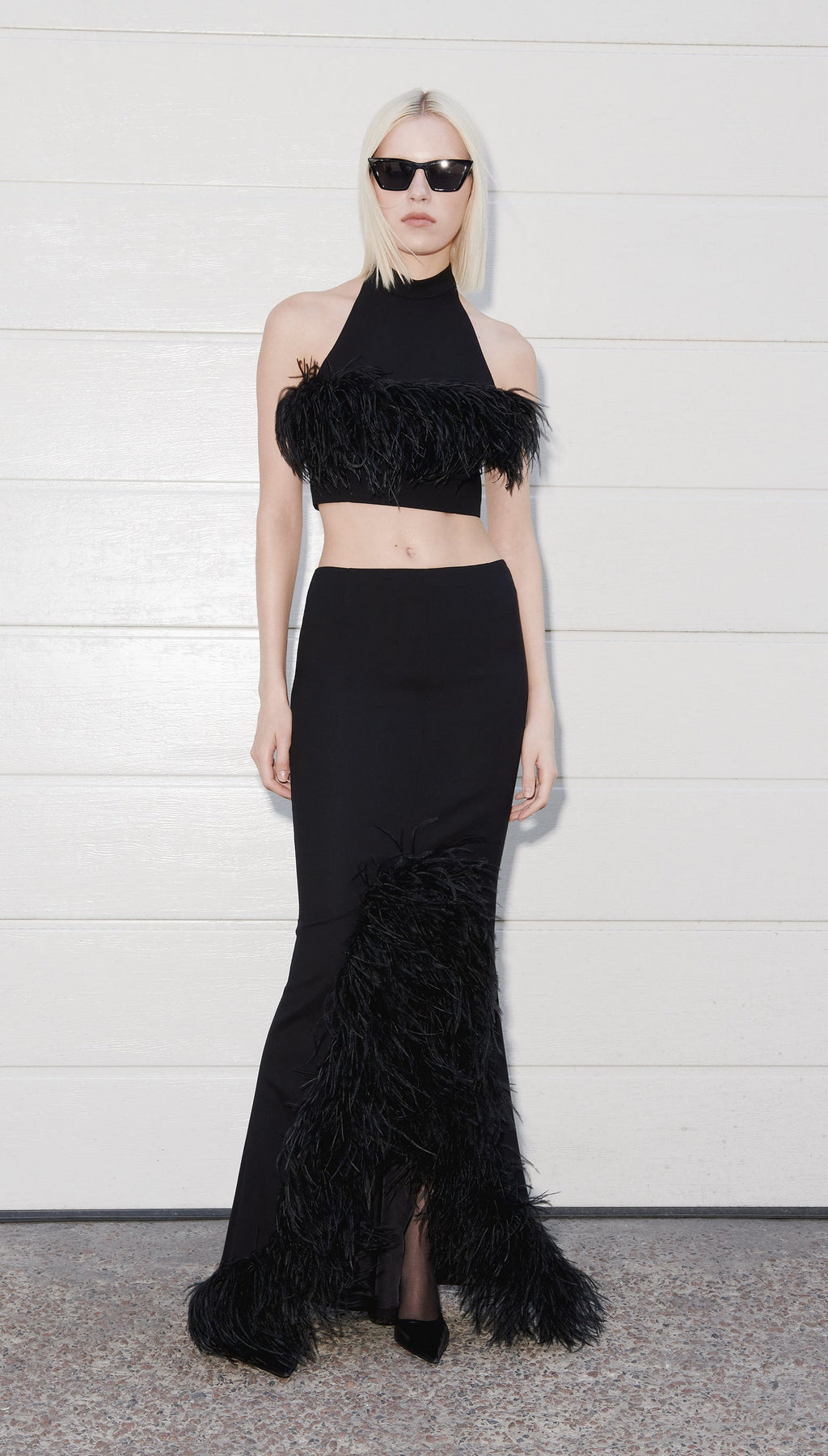 Swan maxi skirt in black