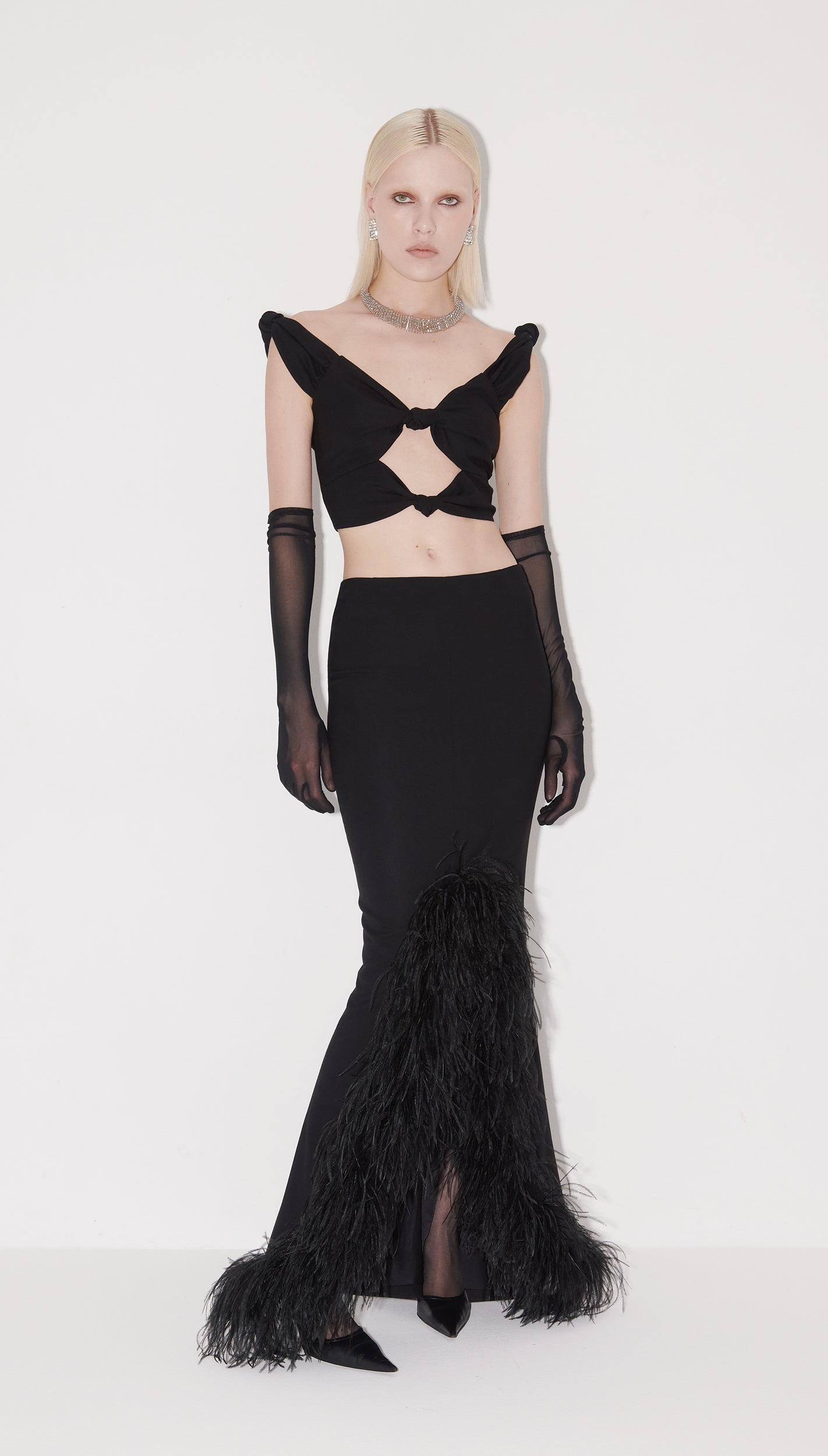 Swan maxi skirt in black