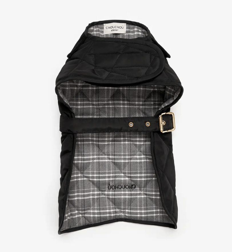 Попона CHOUCHOU водонепроникна стегана для собак чорна