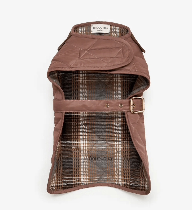 Попона CHOUCHOU водонепроникна стегана для собак коричнева