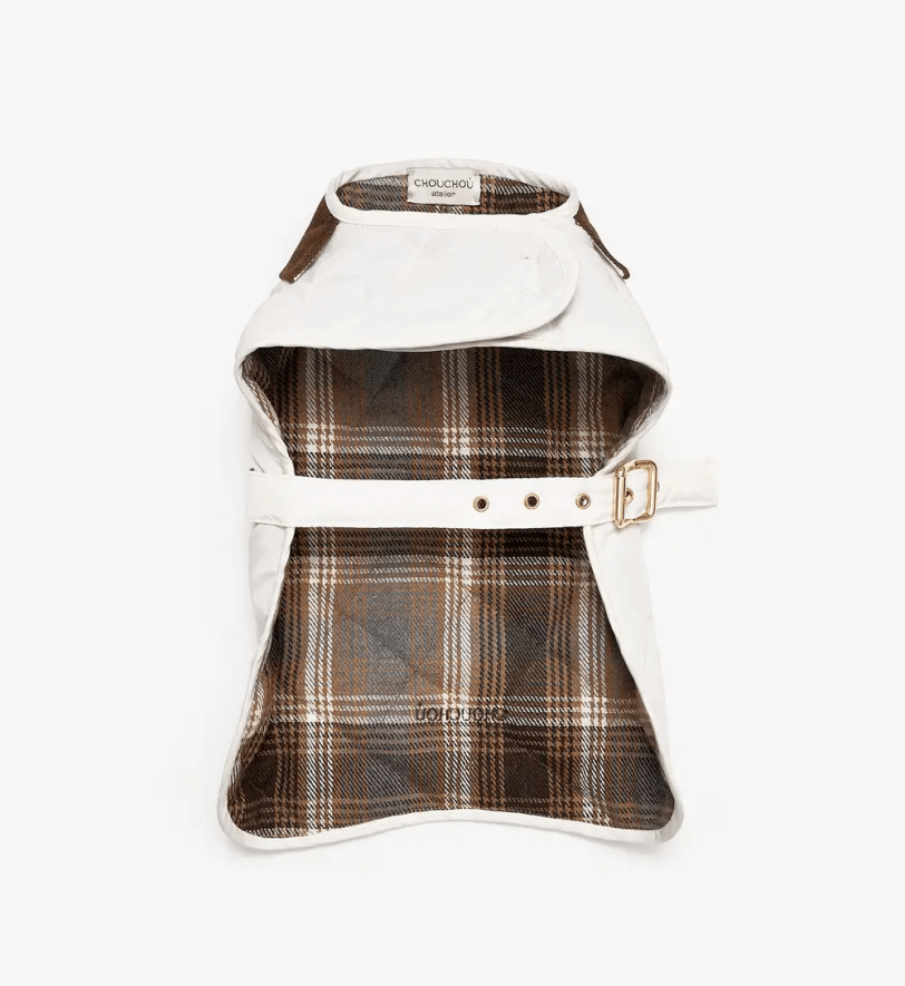 Попона CHOUCHOU водонепроникна стегана для собак молочна