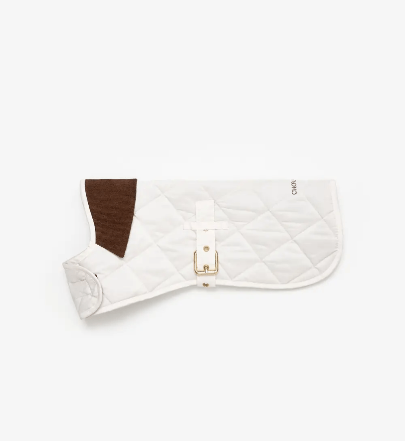 Попона CHOUCHOU водонепроникна стегана для собак молочна