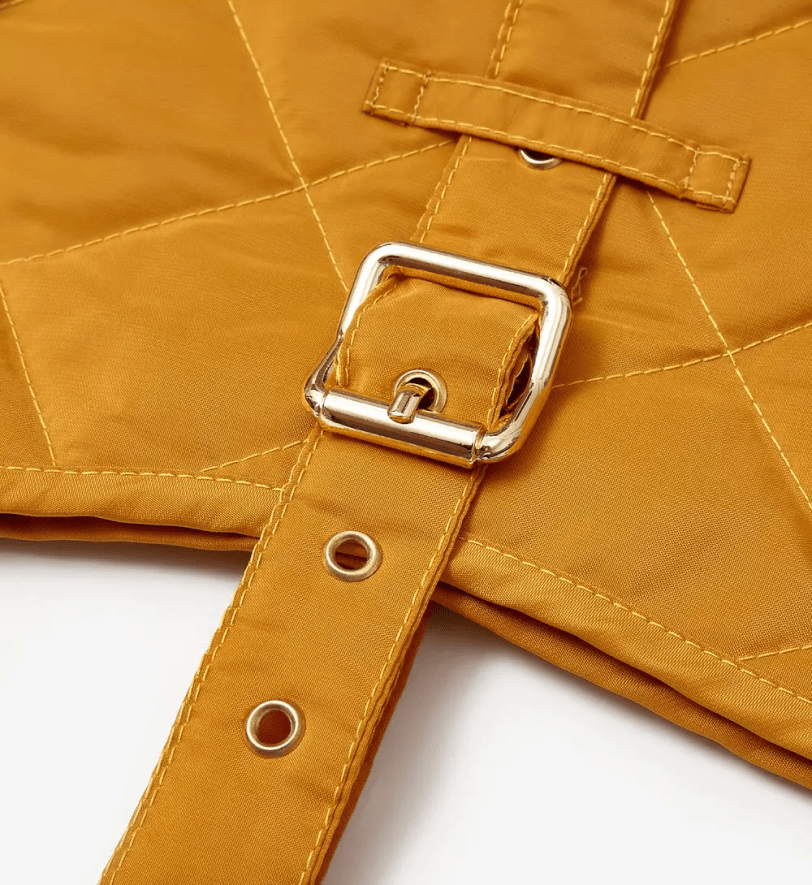 Попона CHOUCHOU водонепроникна стегана для собак гірчична