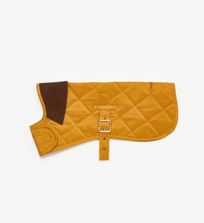 Попона CHOUCHOU водонепроникна стегана для собак гірчична