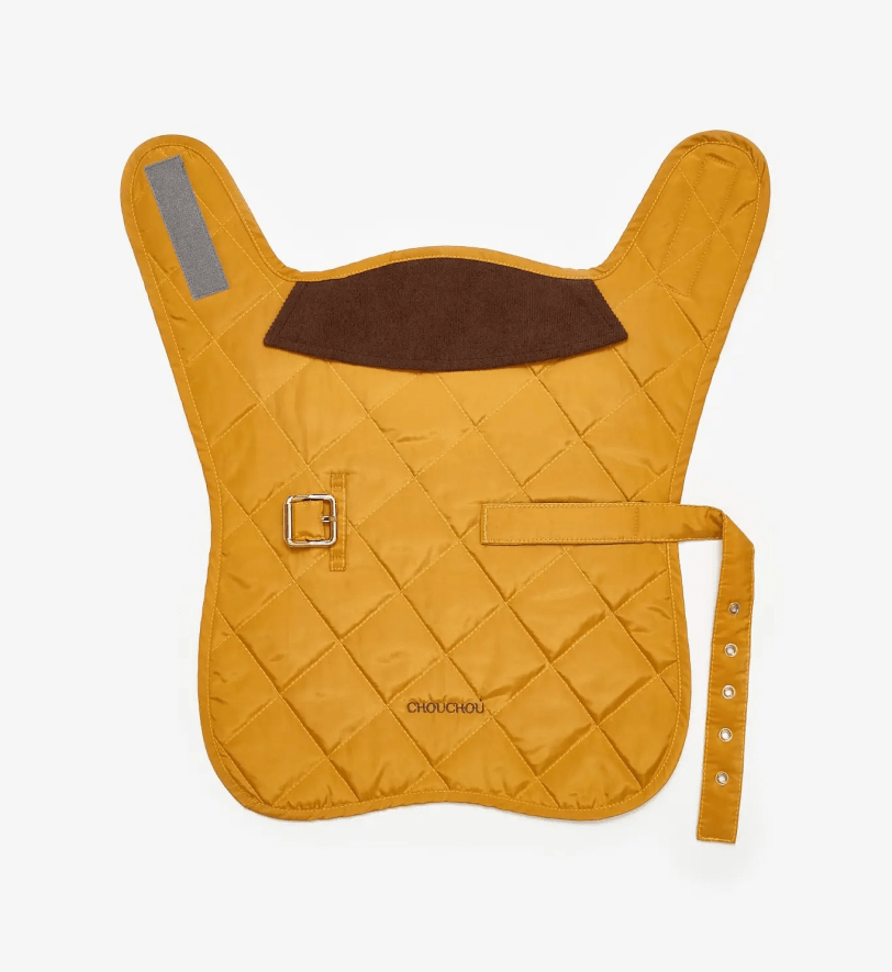 Попона CHOUCHOU водонепроникна стегана для собак гірчична