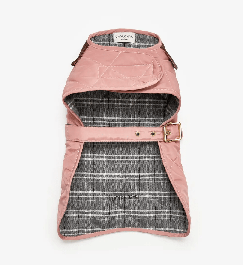 Попона CHOUCHOU водонепроникна стегана для собак рожева