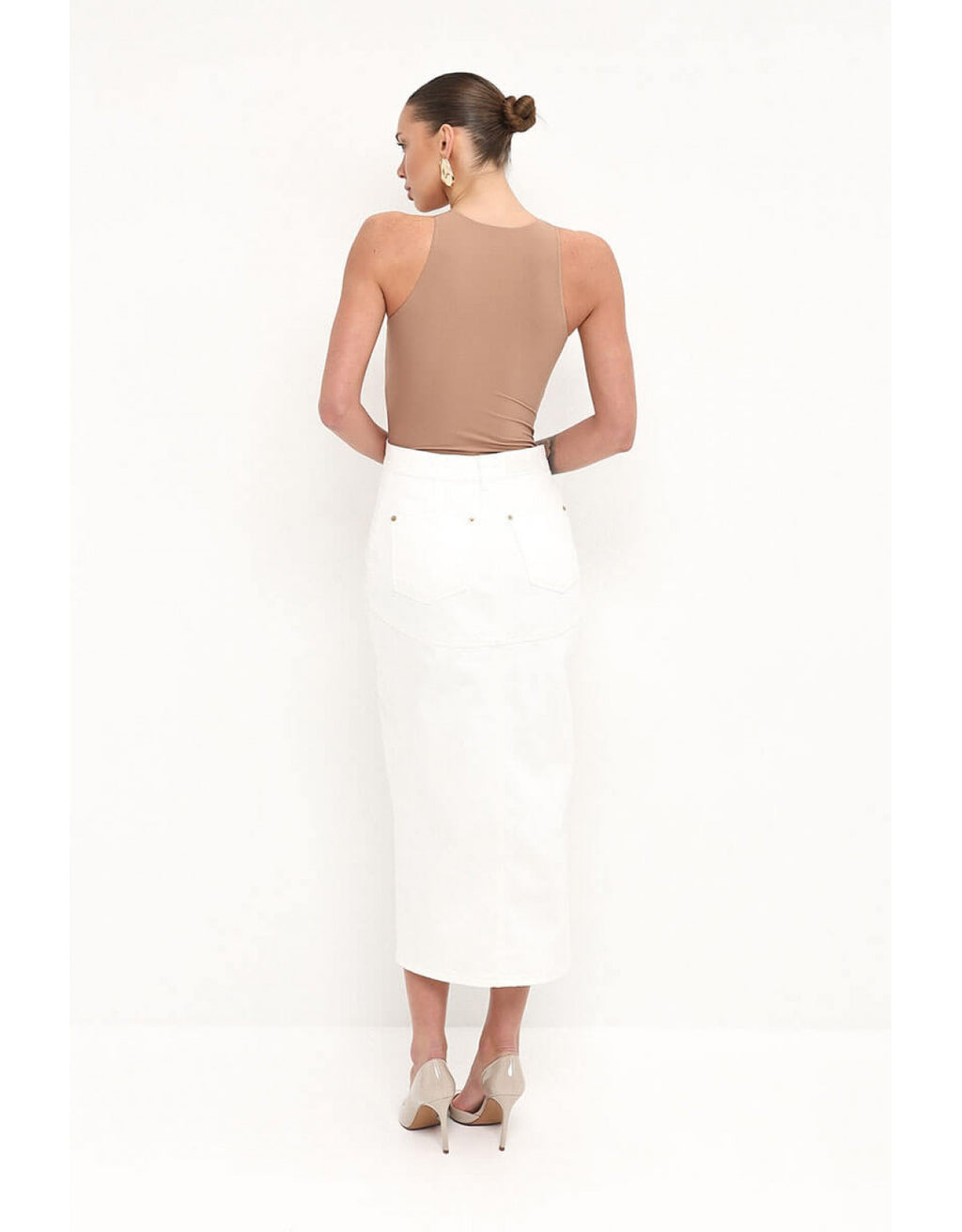 Asymmetrical midi skirt