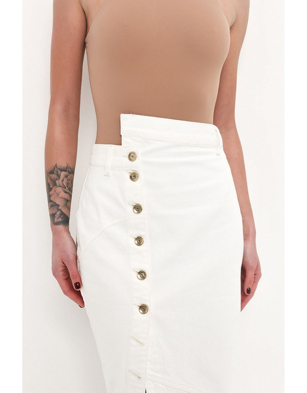 Asymmetrical midi skirt